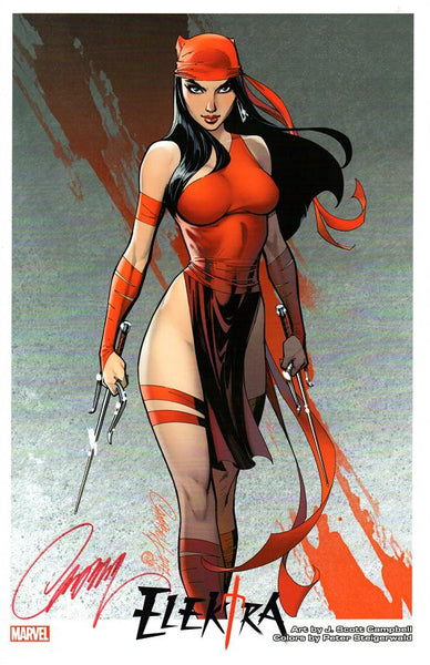 J. Scott Campbell - ELEKTRA Signed Fine Art Print 11"x17"